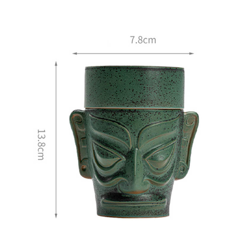 Buddha Stones Bronze Age Relics Sanxingdui Mask Three Star Mound Ceramic Healing Incense Burner