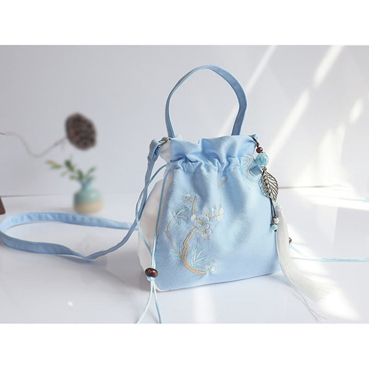 Buddha Stones Handmade Embroidered Flowers Canvas Tote Shoulder Bag Handbag - image 37