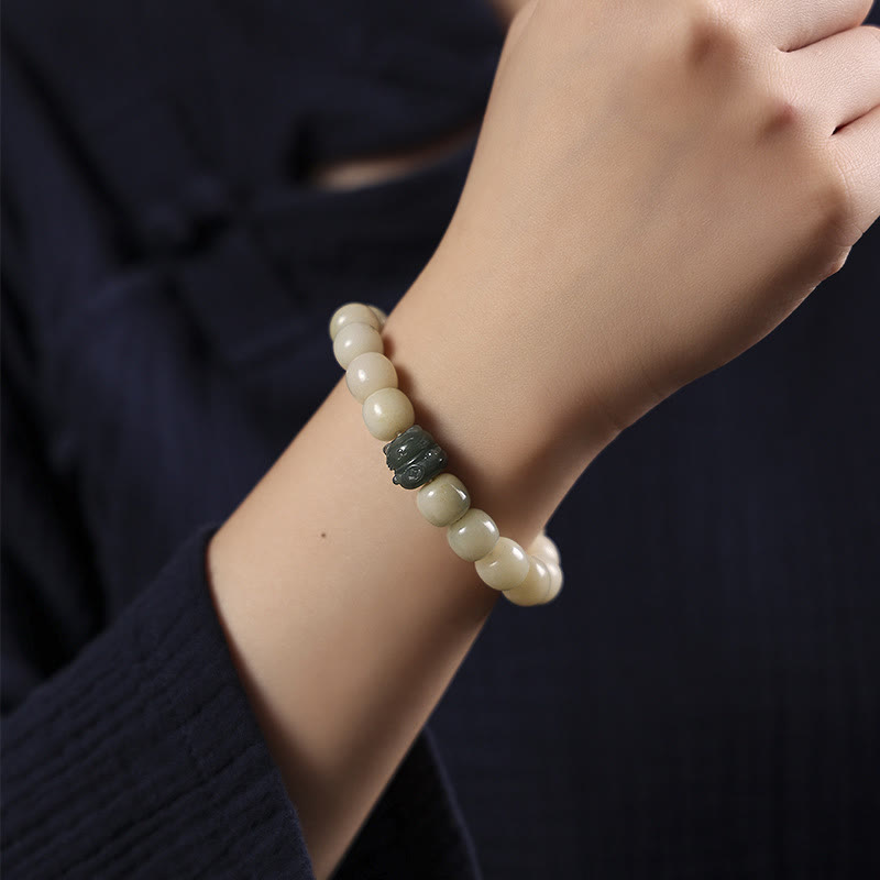 Buddha Stones Lucky Cat Bodhi Seed Cat Paw Peace Bracelet - image 5