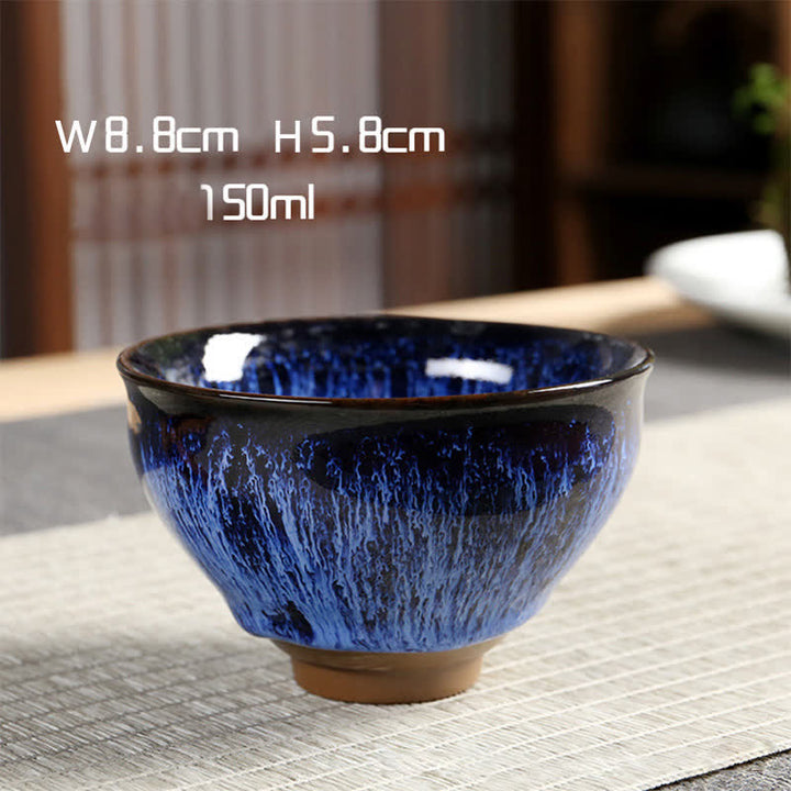 Multicolor Ceramic Teacup Ocean Wave Tea Cups