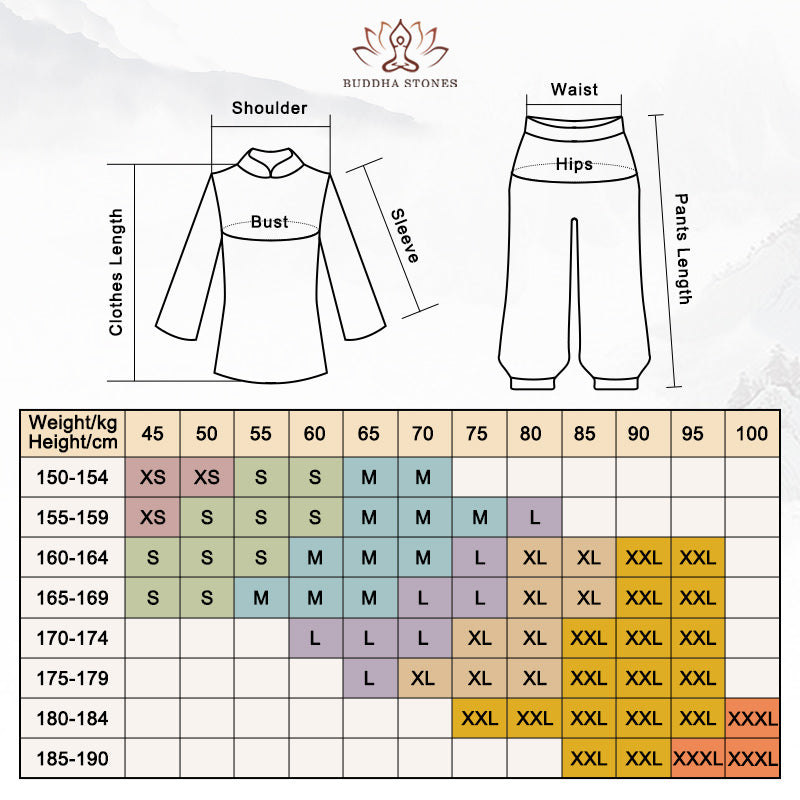 Buddha Stones Meditation Zen Prayer Spiritual Tai Chi Qigong Practice Unisex Embroidery Clothing Set - image 6