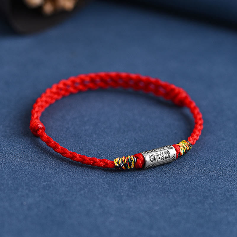 Buddha Stones Handcrafted 925 Sterling Silver Everything Goes Well Design Protection Strength Bracelet Anklet - image 3