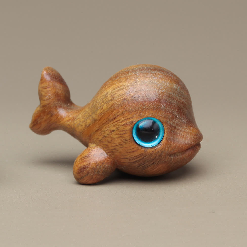 Buddha Stones Green Sandalwood Small Leaf Red Sandalwood Cute Cat Animals Soothing Peace Decoration - Green Sandalwood Dolphin - image 21