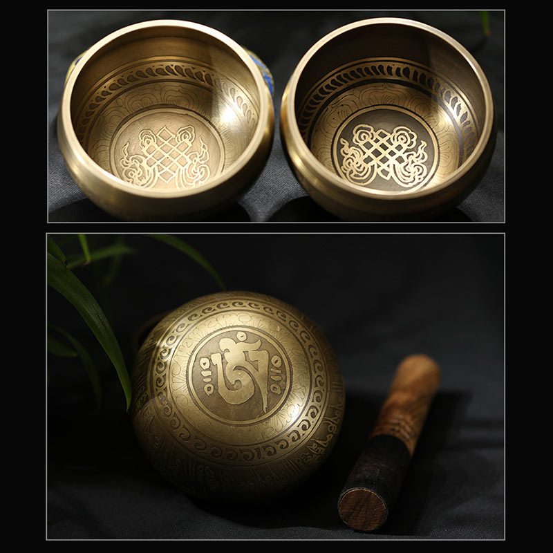 Buddha Stones Tibetan Meditation Sound Bowl Handcrafted for Healing and Mindfulness Singing Bowl Set - image 8