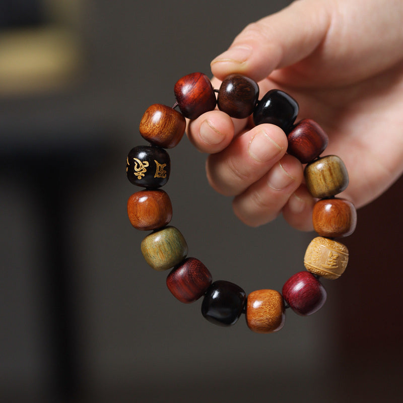 Buddha Stones Tibet Various Wood Om Mani Padme Hum Purity Bracelet