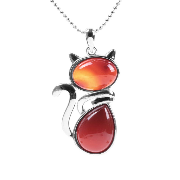 Buddha Stones Cat Pattern Natural Crystal Protection Necklace Pendant - image 6