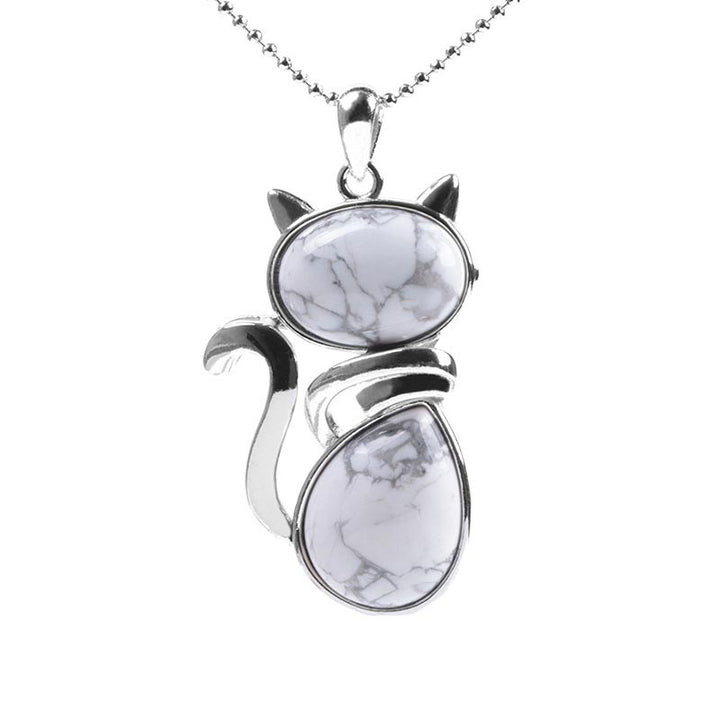 Buddha Stones Cat Pattern Natural Crystal Protection Necklace Pendant - image 10
