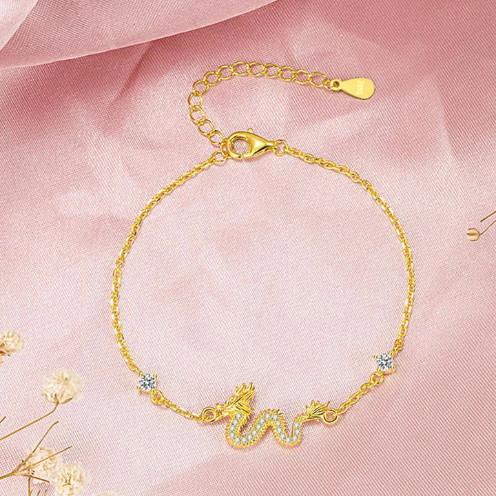 Buddha Stones 925 Sterling Silver Year Of The Dragon Auspicious Golden Dragon Luck Red Rope Chain Bracelet - image 11