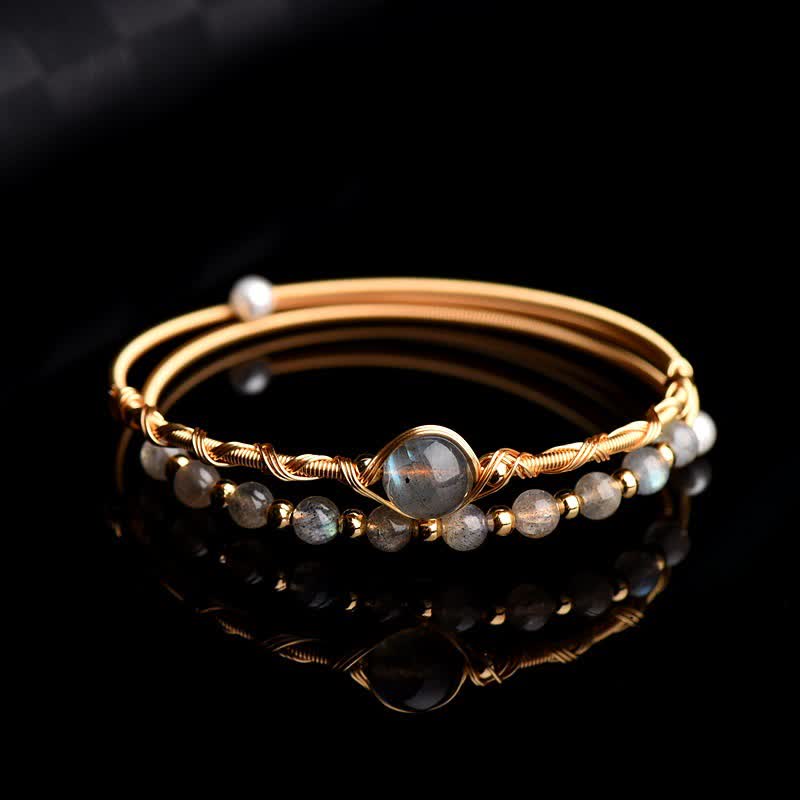 Buddha Stones Moonstone Healing Love Bracelet Bangle - image 3