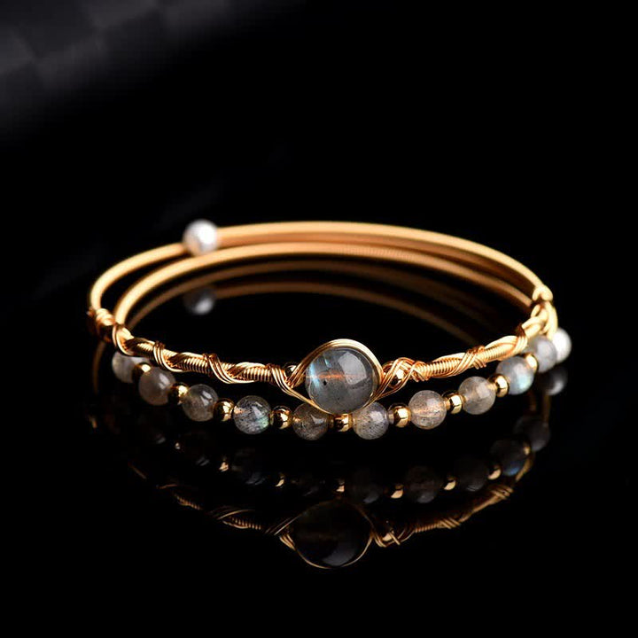 Buddha Stones Moonstone Healing Love Bracelet Bangle - image 3