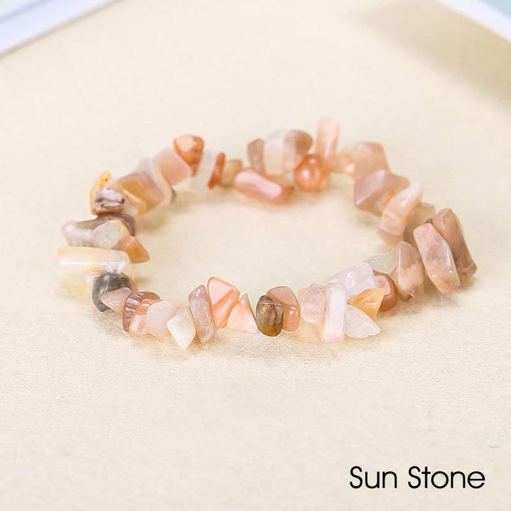Natural Irregular Shape Crystal Stone Warmth Soothing Bracelet - Sun Stone(Wrist Circumference: 15-18cm) - image 33