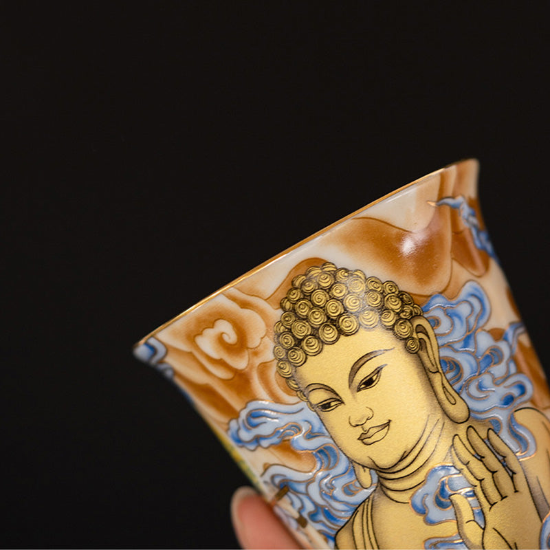 Buddha Stones Dunhuang Color Flying Apsaras Teacup Kung Fu Tea Cup