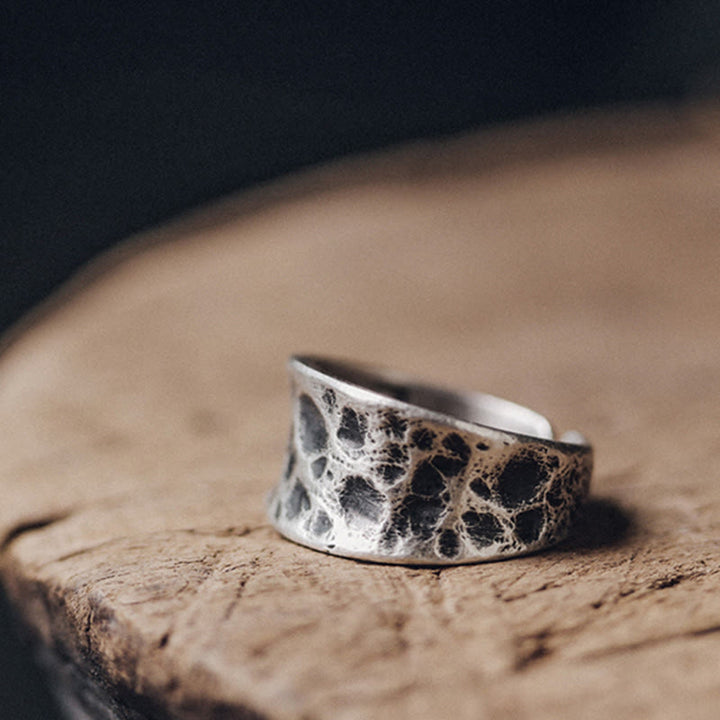 925 Sterling Silver Bump Texture Design Protection Ring - image 2