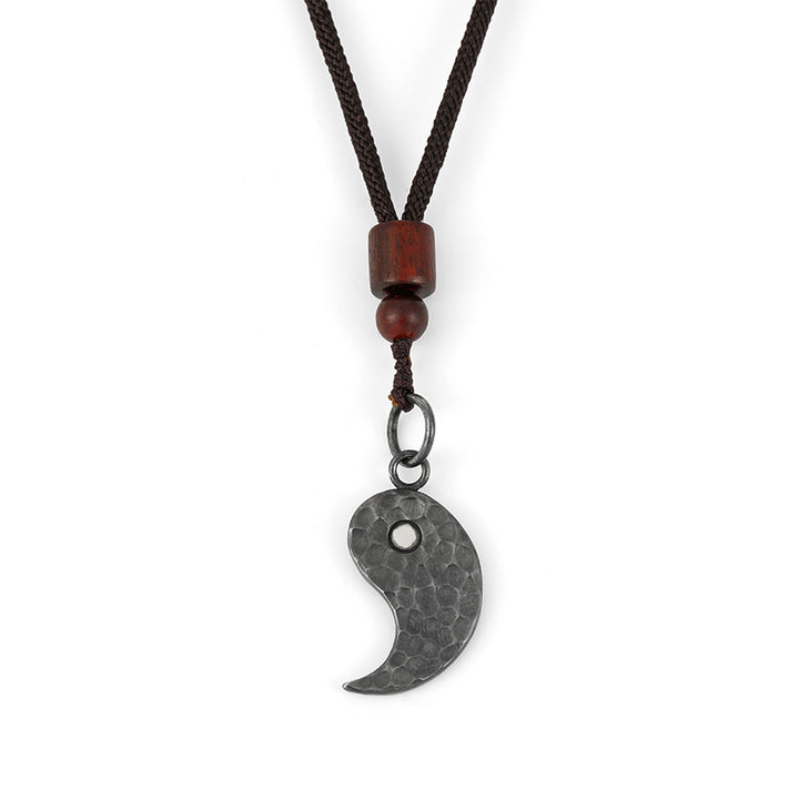 990 Sterling Silver Yin Yang Balance Harmony Necklace Pendant - Yin - image 6