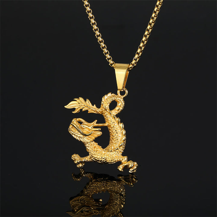 Buddha Stones Dancing Dragon Pattern Luck Necklace Pendant - Dragon(Protection♥Success) - image 1