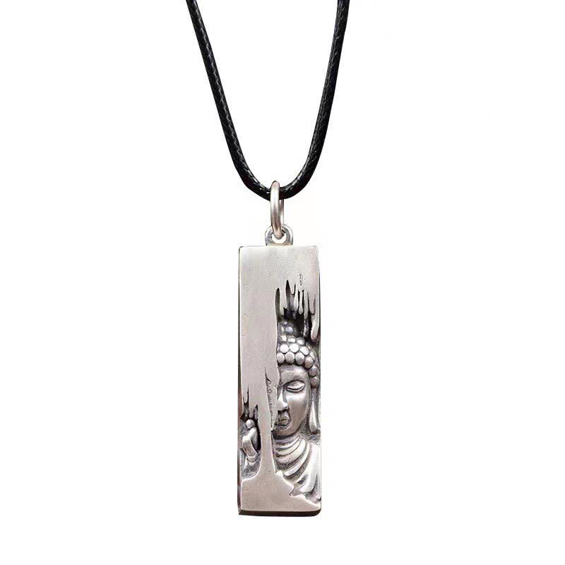 Buddha Stones Tathagata Buddha Strength Protection Amulet Lucky Pendant Necklace - Buddha+60cm Leather Rope - image 1