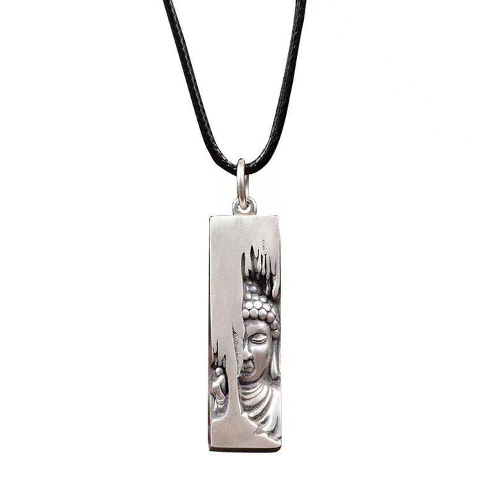 Buddha Stones Tathagata Buddha Strength Protection Amulet Lucky Pendant Necklace - Buddha+60cm Leather Rope - image 1