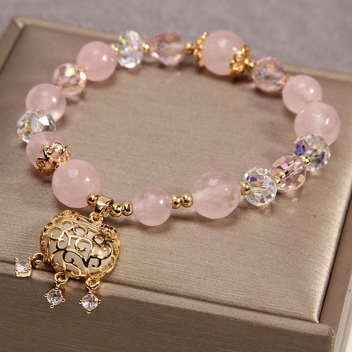 Buddha Stones Natural Pink Crystal Soothing Protection Bracelet