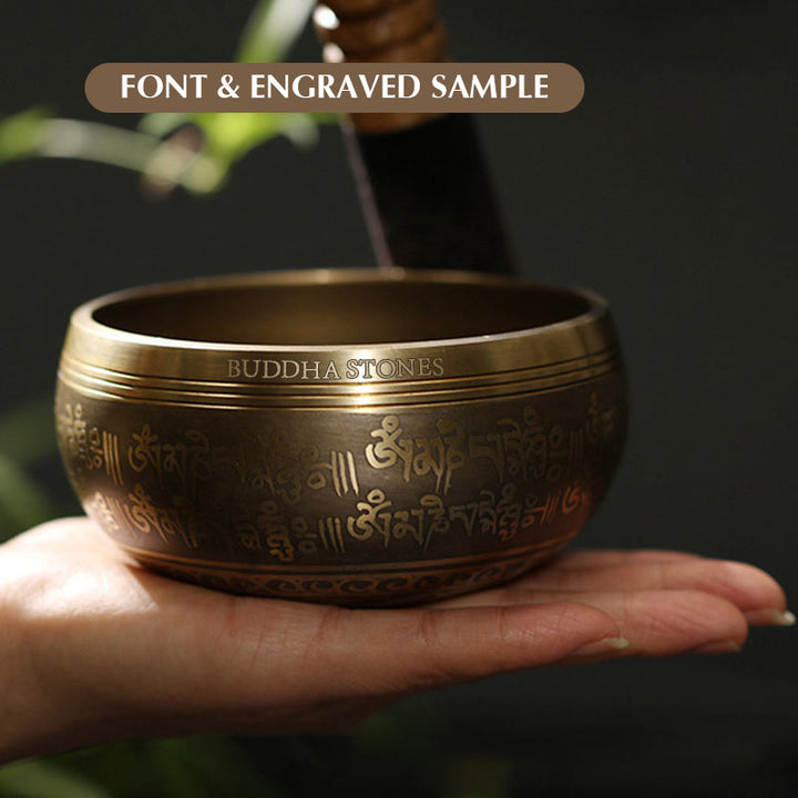 Buddha Stones Tibetan Meditation Sound Bowl Handcrafted for Healing and Mindfulness Singing Bowl Set - image 10