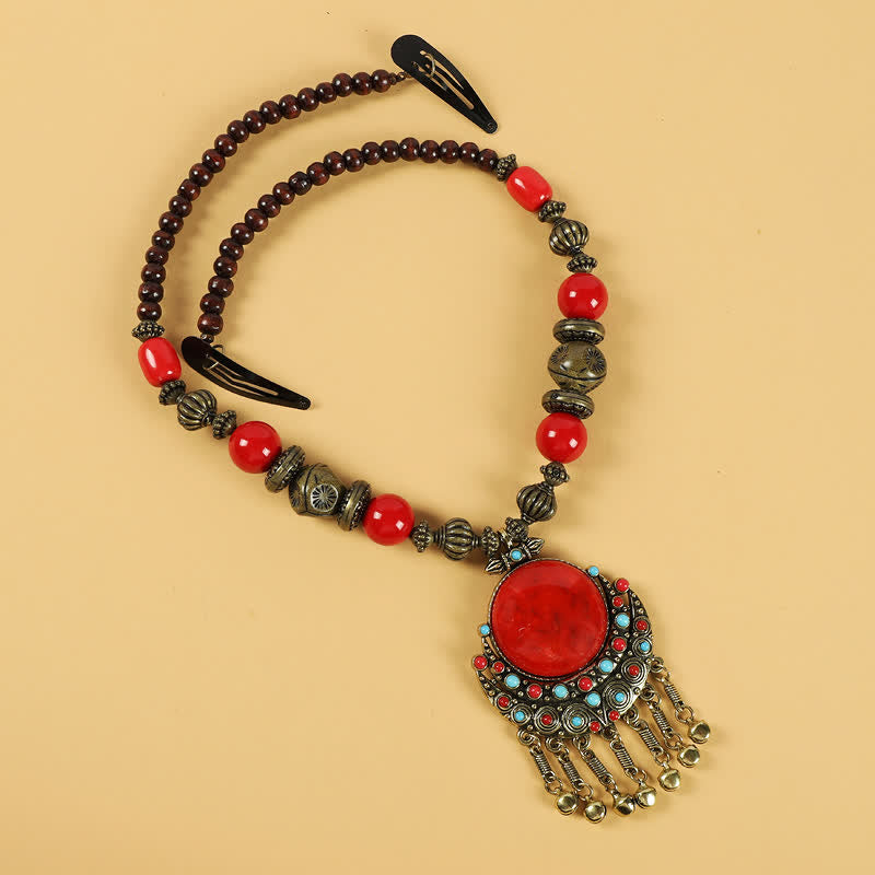 Tibetan Retro Beads Tassel Hair Decoration Hair Accessories - image 3