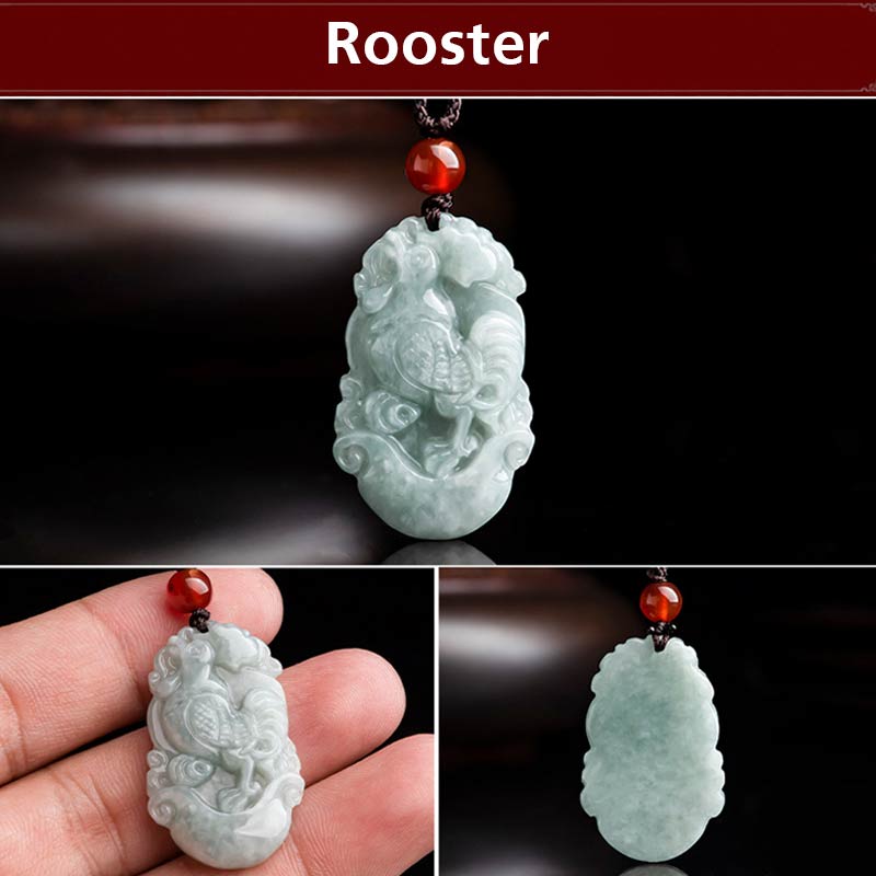 Natural Jade 12 Chinese Zodiac Sucess Pendant Necklace - image 16