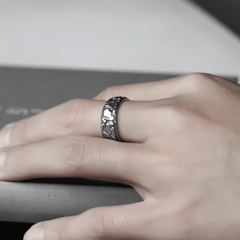 Rock Pattern Luck Blessing Copper Ring