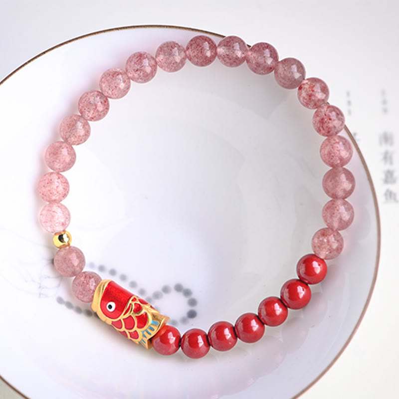 FREE Today: The Wealth and Prosperity Koi Fish Quartz Cinnabar Lucky Healing Bracelet