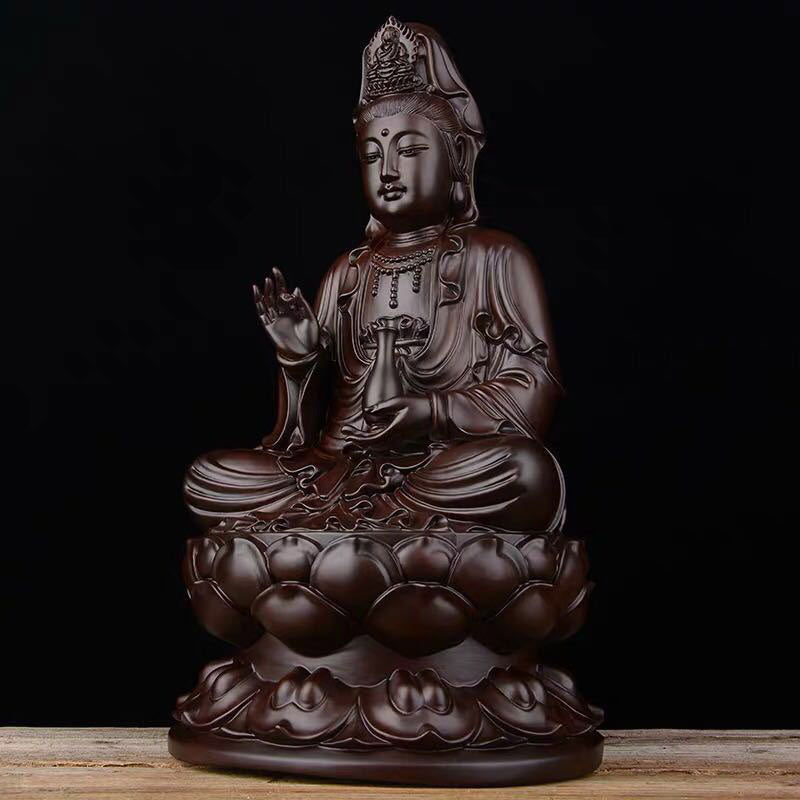Avalokitesvara Ebony Lotus Harmony Blessing Home Decoration
