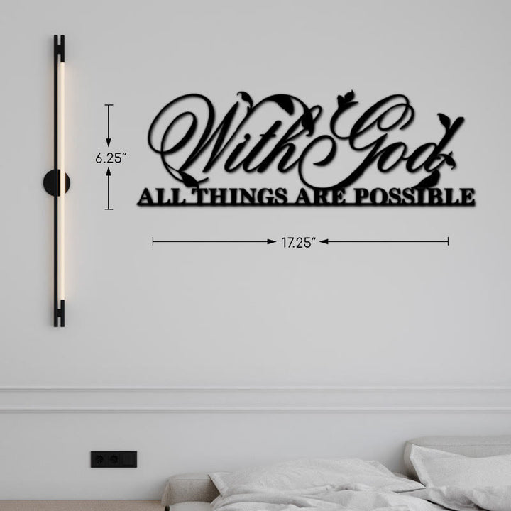 With God All Things Are Possible Metal Sign Wall Art