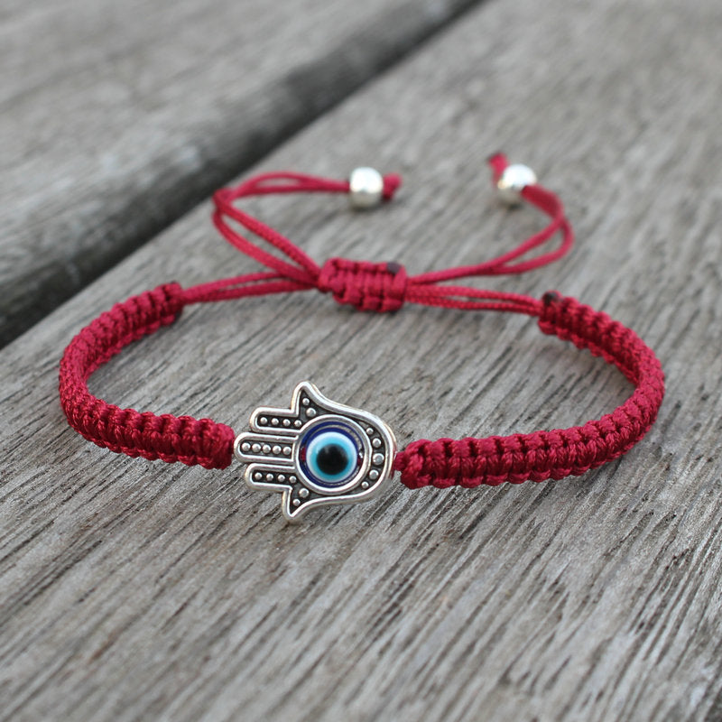 Buddha Stones Handmade Hamsa Symbol Protection Luck String Bracelet