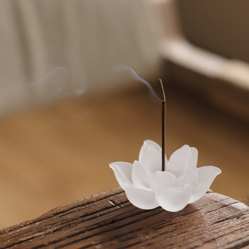 Mini Lotus Liuli Crystal Healing Meditation Stick Incense Burner