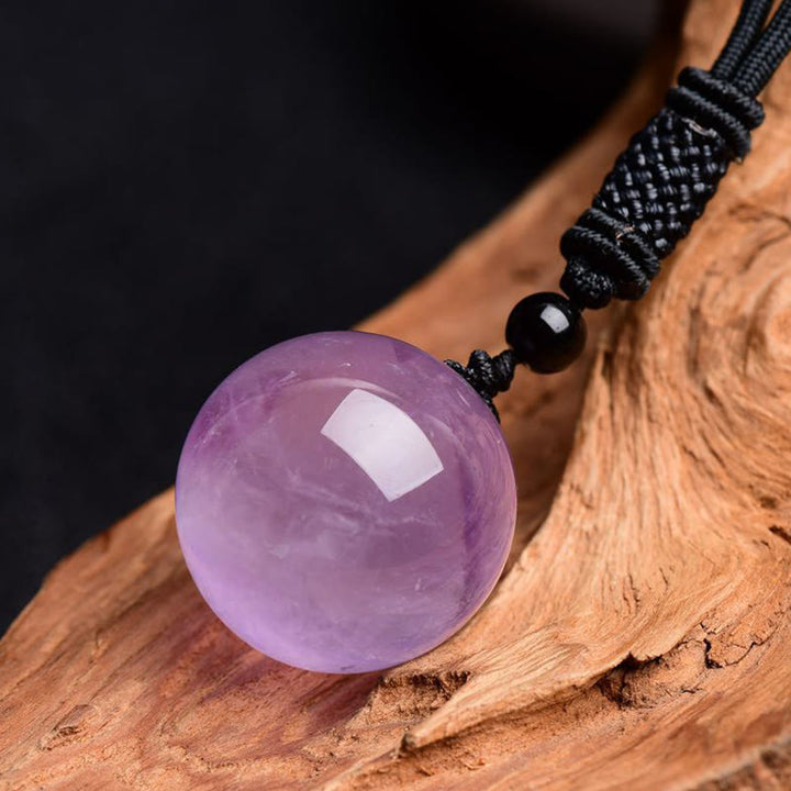 Buddha Stones Various Crystal Ball Amethyst Citrine Pink Crystal White Crystal Healing Necklace Pendant