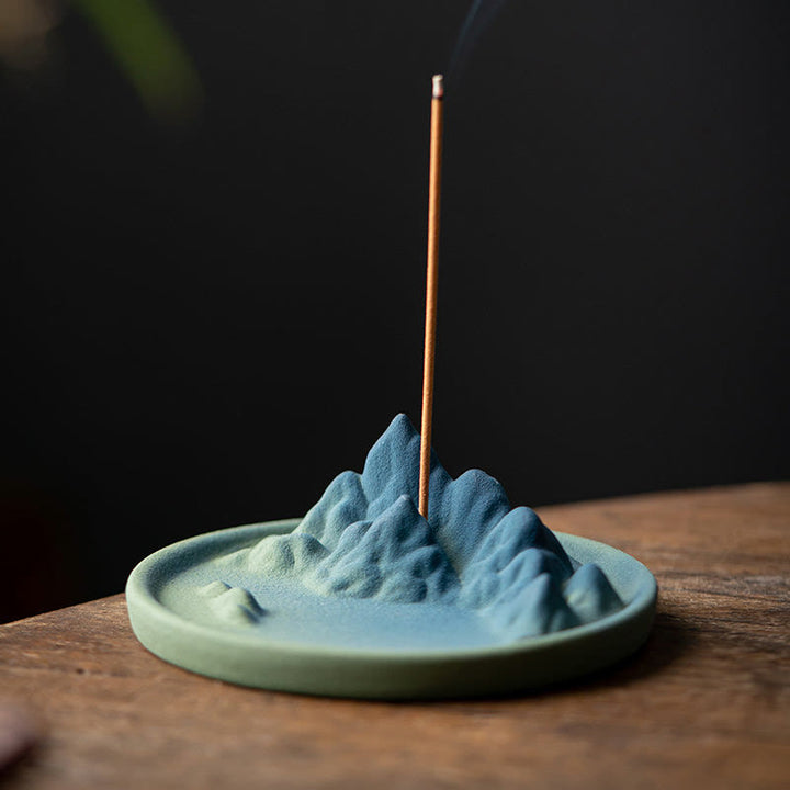 Creative Mountain River Ceramic Healing Backflow Incense Burner