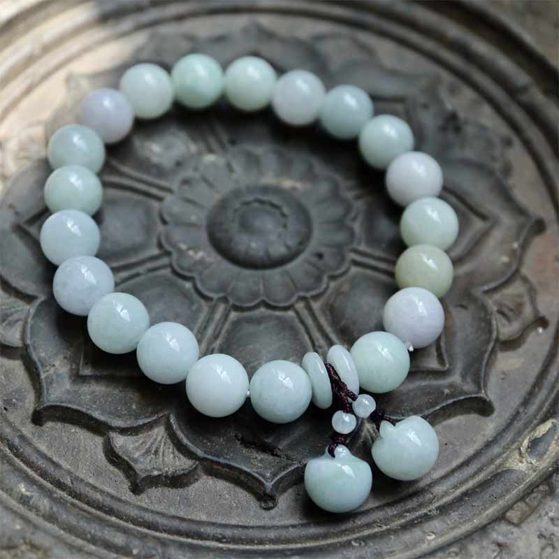 Buddha Stones Natural Jade Pi Xiu Buddha Gourd Apple Success Bracelet