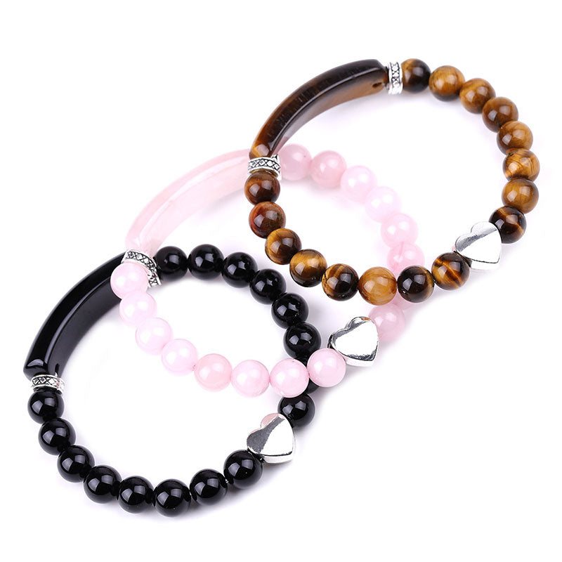 Natural Crystal Beads Unisex Heart Bracelet (Extra 30% Off | USE CODE: FS30)