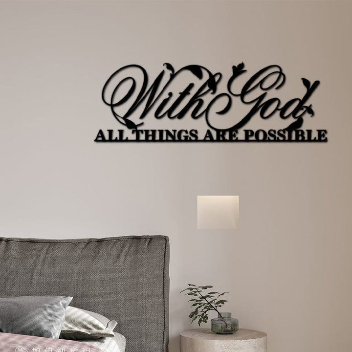 With God All Things Are Possible Metal Sign Wall Art