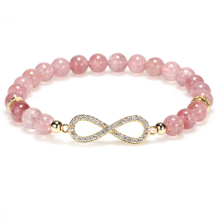 Buddha Stones Natural Strawberry Quartz Positivity Healing Bracelet