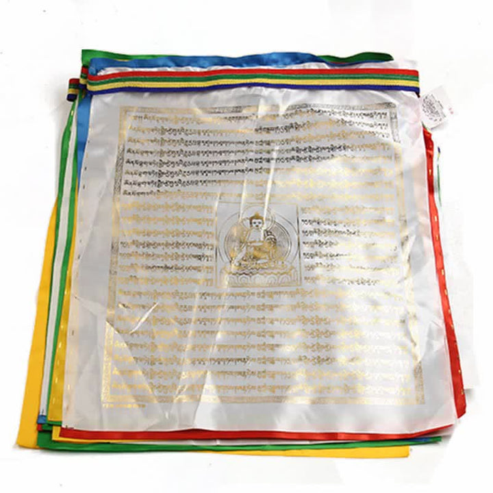 Tibetan 5 Colors Windhorse Buddha Scriptures Auspicious Outdoor Prayer Flag