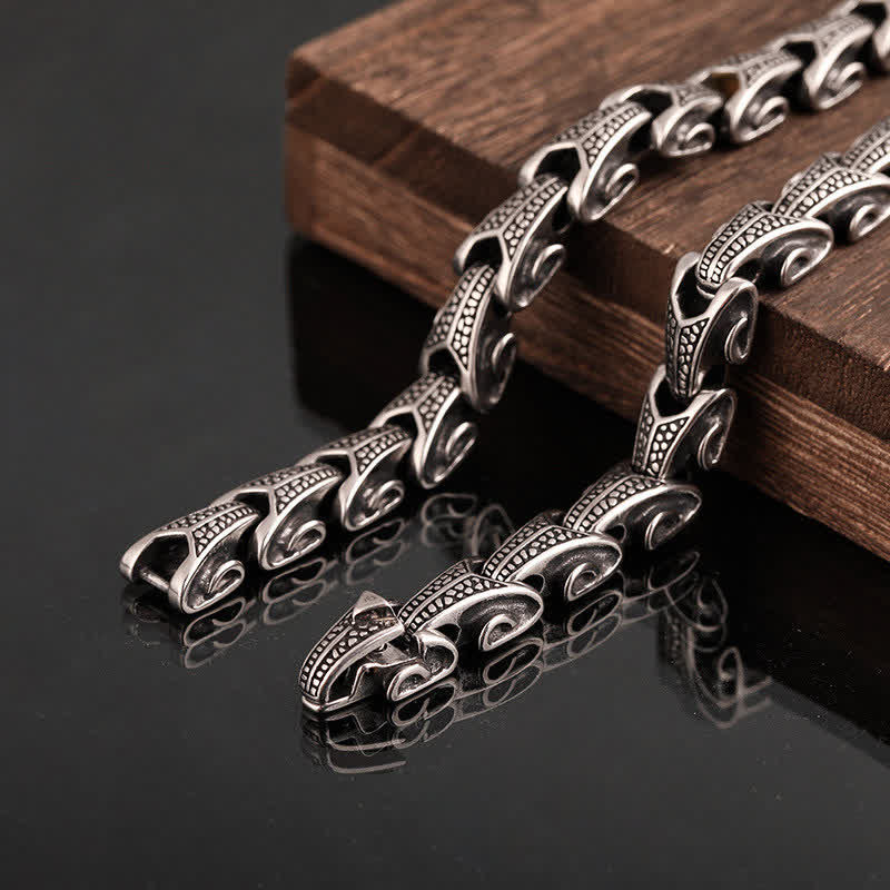 Dragon Pattern Titanium Steel Protection Necklace Pendant Bracelet