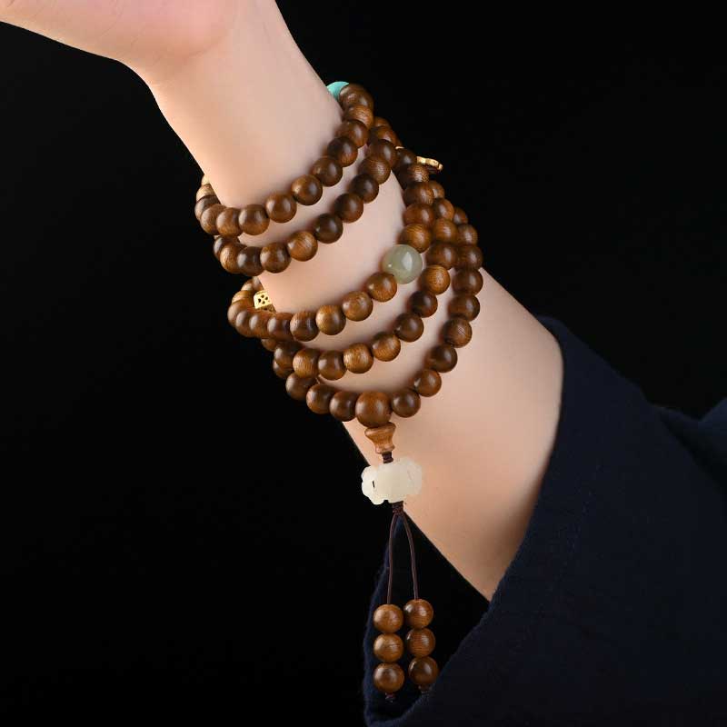 Tibetan Rosewood Protection Calm Bracelet Mala