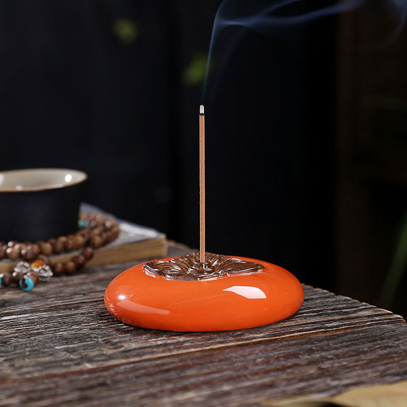 Persimmon Ceramic Meditation Healing Incense Burner Incense Holders