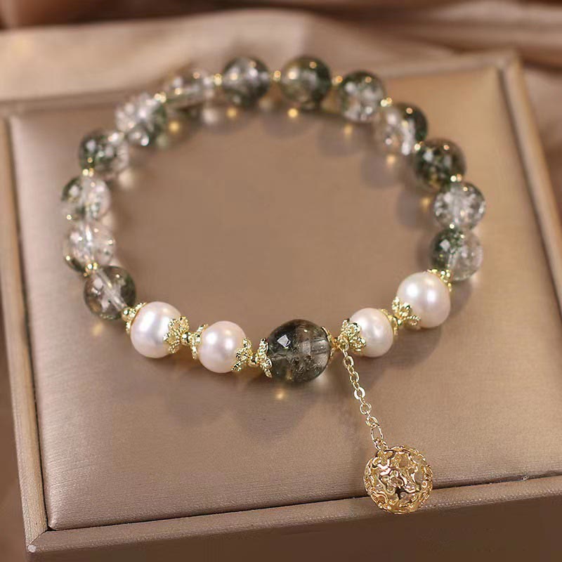 Green Phantom Pearl Self-acceptance Charm Bracelet