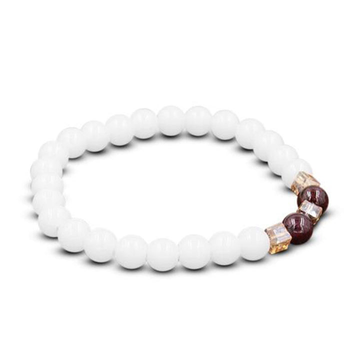 Buddha Stones Natural White Jade Protection Bracelet