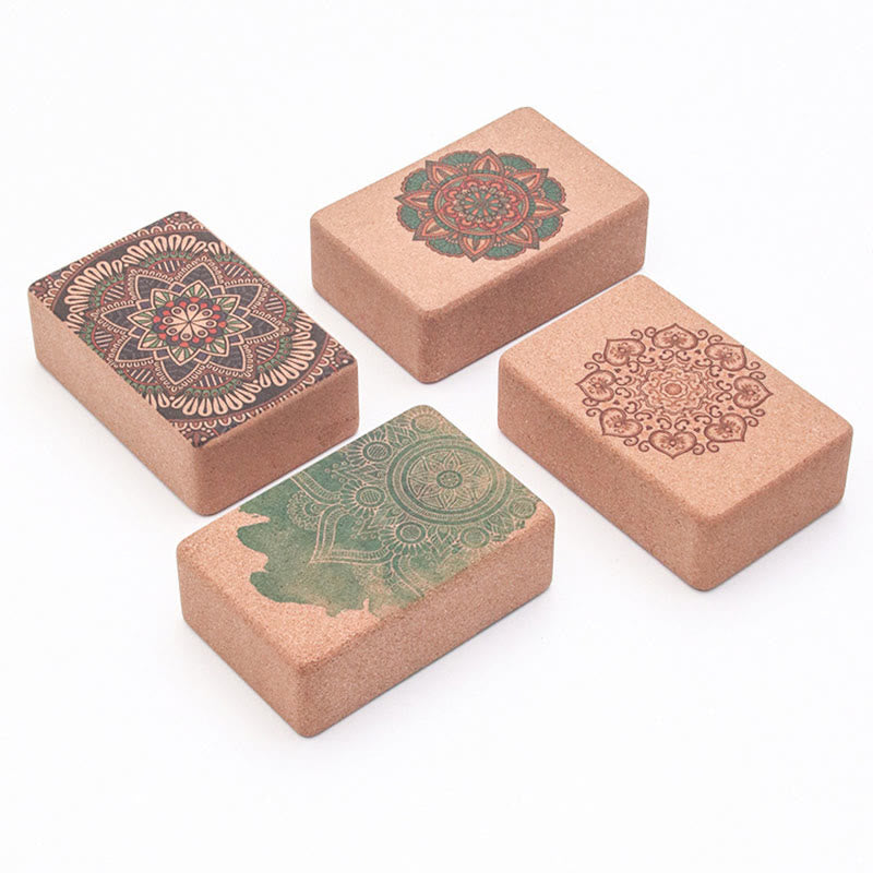 Buddha Stones Tibetan Mandala Mindful Yoga Cork Block