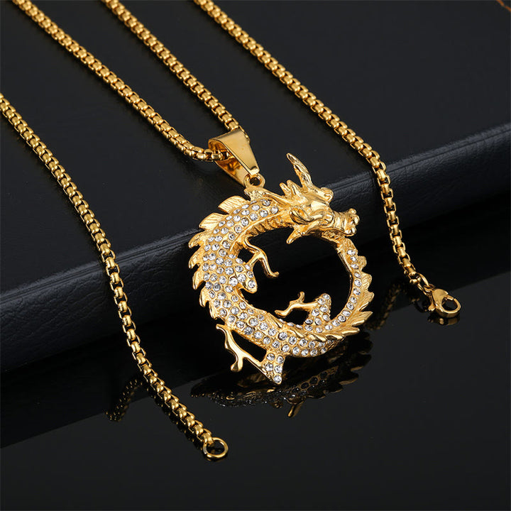 Buddha Stones Chinese Zodiac Dragon Pattern Success Necklace Pendant