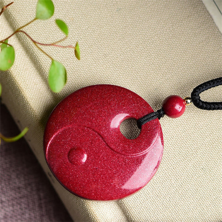 Buddha Stones Laughing Buddha Yin Yang Chinese Zodiac Gourd Natural Cinnabar Blessing Necklace Pendant