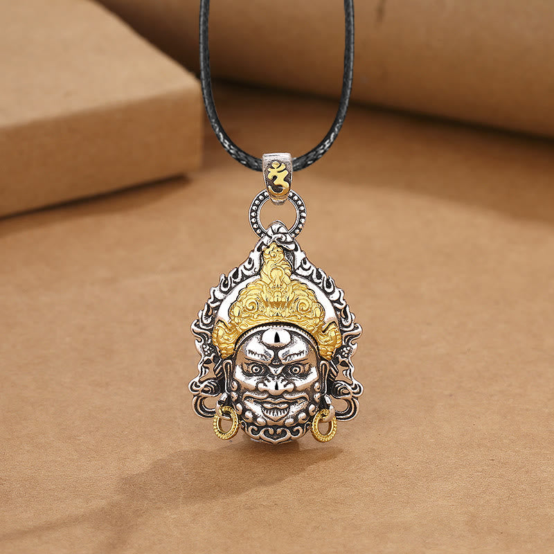 Buddha Stones Yellow God of Wealth Amulet Copper Luck Necklace Pendant