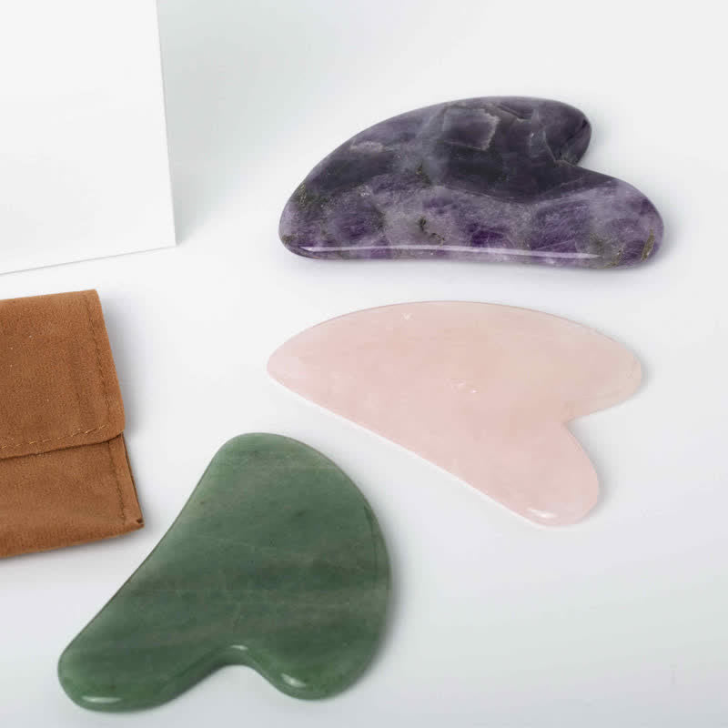 Natural Gemstone Crystal Love Heart Gua Sha Board Gua Sha Tool (Extra 30% Off | USE CODE: FS30)