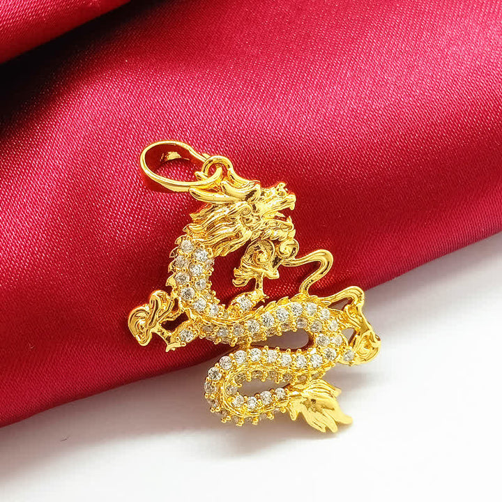 Gold Dragon Protection Necklace Pendant