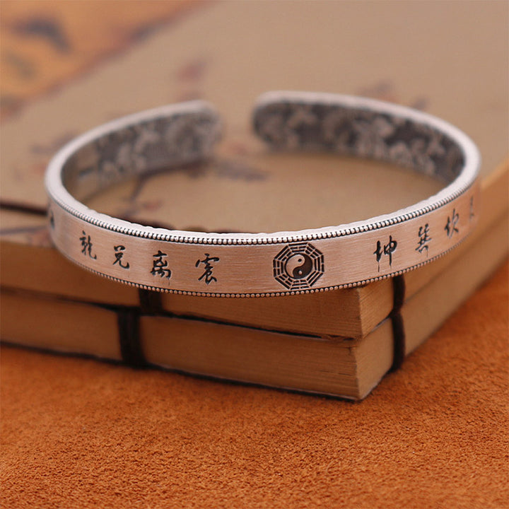 999 Sterling Silver Bagua Yin Yang Balance Bracelet